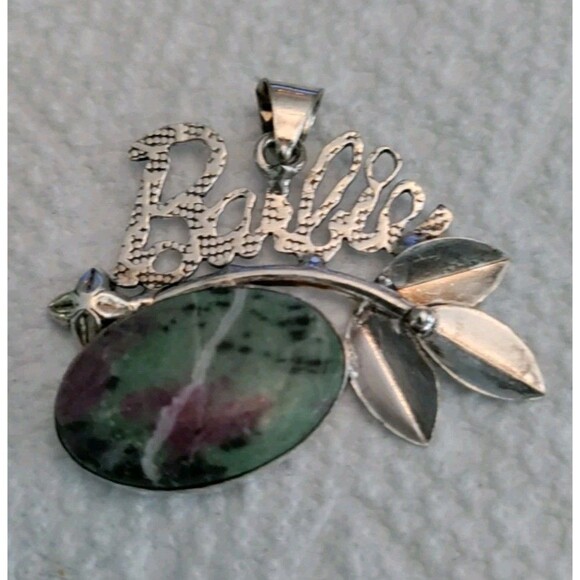 925 Handmade Barbie Green Jasper Pendant - Picture 1 of 3